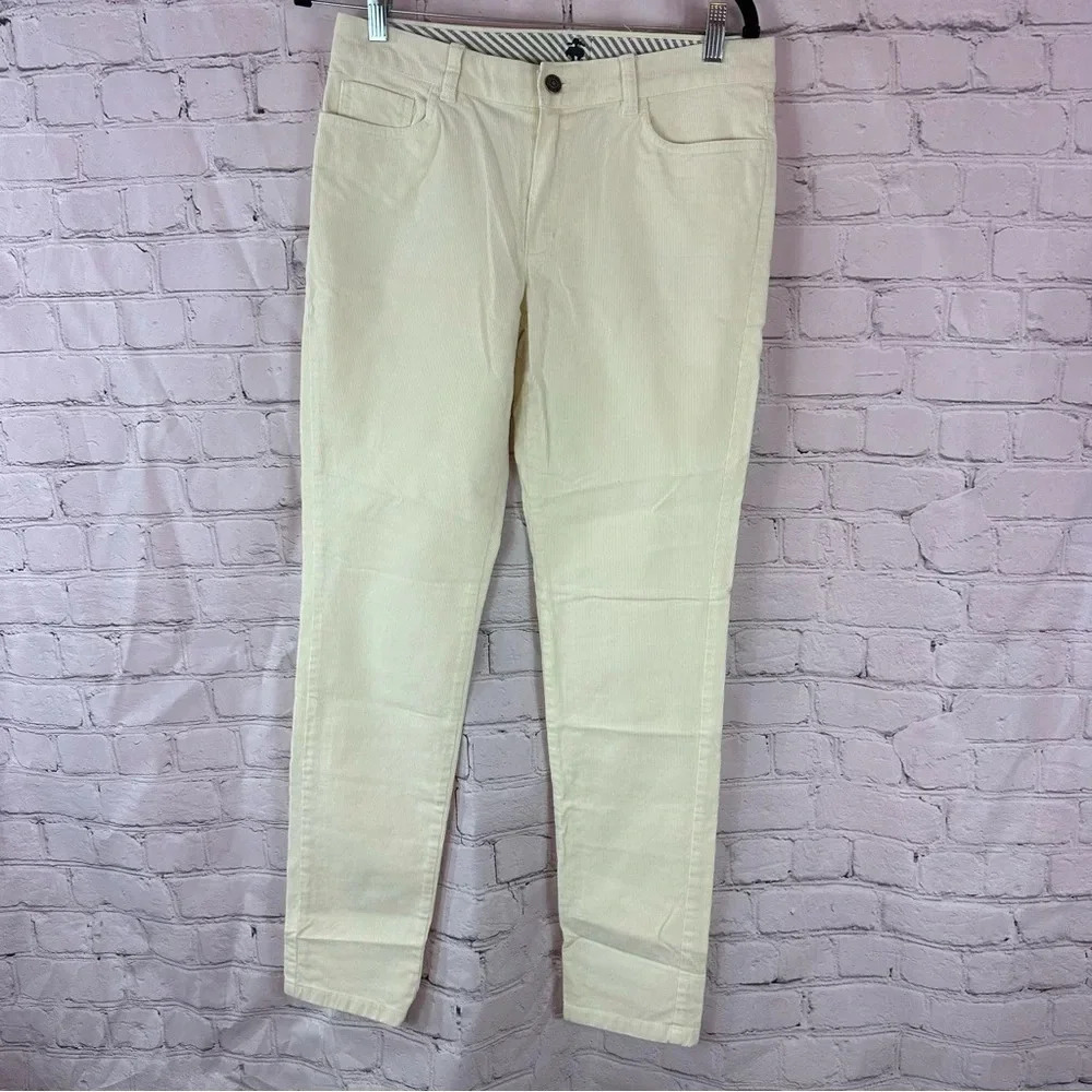 brooks brothers red fleece creamy white corduroy pants sz 6 preppy minimalist